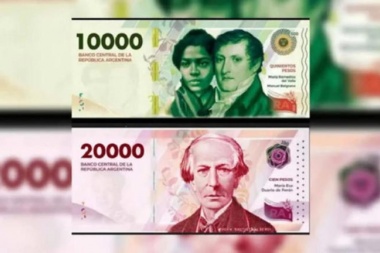 Belgrano, María Remedios del Valle y Alberdi: asoman los billetes de 10 y 20 lucas